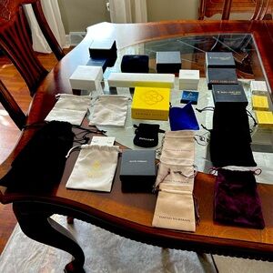 Assorted jewelry gift boxes, and pouches